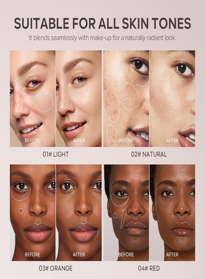 FREEORR Under Eye Brightener with Brush, Colored Clay CC Undereye Corrector for Dark Circles, Conceal Brighten Hydrating Under Eye Skin, Skin Concealer Color Correcting for Women(Light Beige) - Image 3